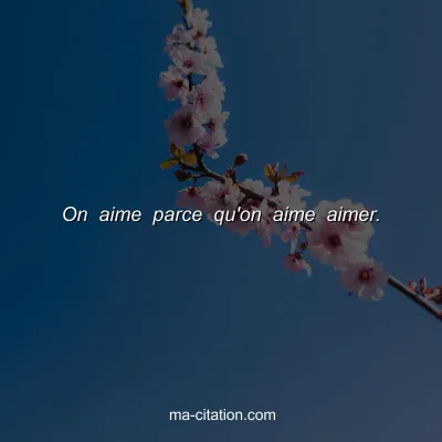 On aime parce qu'on aime aimer. 