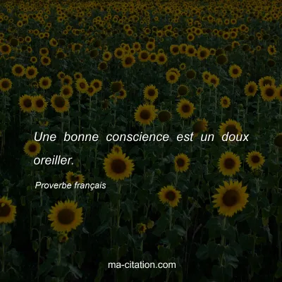 Proverbe franÃ§ais : Une bonne conscience est un doux oreiller.