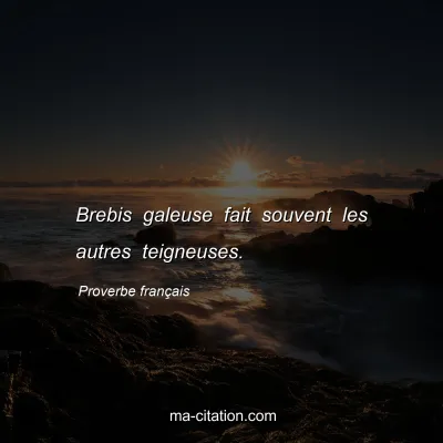 Proverbe franÃ§ais : Brebis galeuse fait souvent les autres teigneuses.