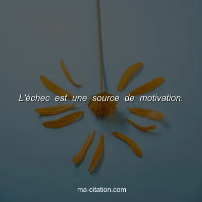 L'Ã©chec est une source de motivation.