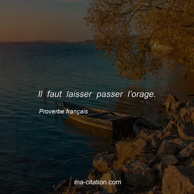 Proverbe franÃ§ais : Il faut laisser passer lâ€™orage.