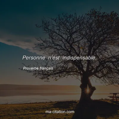 Proverbe franÃ§ais : Personne nâ€™est indispensable.