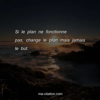 Si le plan ne fonctionne pas, change le plan mais jamais le but.