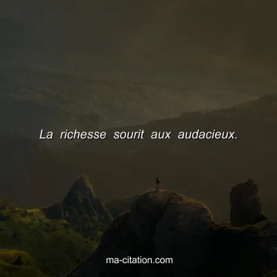 La richesse sourit aux audacieux.