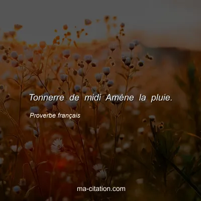 Proverbe franÃ§ais : Tonnerre de midi AmÃ¨ne la pluie.